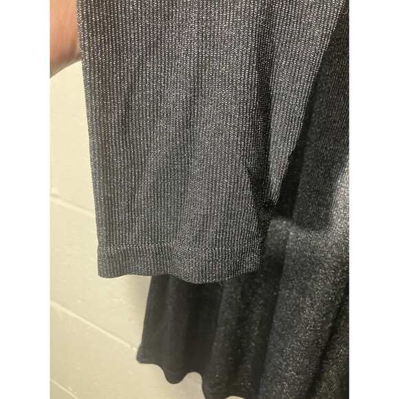 SERRA 2 Pack Ladies Ribbed Mock Neck Sweaters L Grey & Black Striped Shimmer - Picture 6 of 10